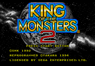 King of the Monsters 2 (Genesis) screenshot: Title