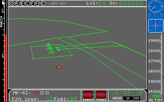 Jet (Atari ST) screenshot: Simulated view from the missile's viewpoint