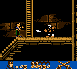 Gold and Glory: The Road to El Dorado (Game Boy Color) screenshot: This pirate wants to fight...