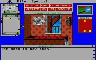 Déjà Vu II: Lost in Las Vegas (Atari ST) screenshot: Office... There's no dead guy this time!