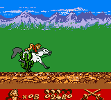 Gold and Glory: The Road to El Dorado (Game Boy Color) screenshot: Riding a Horse...