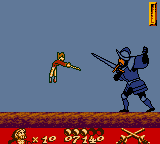 Gold and Glory: The Road to El Dorado (Game Boy Color) screenshot: Final fight with Cortez...