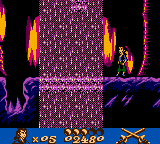 Gold and Glory: The Road to El Dorado (Game Boy Color) screenshot: Near Waterfall in Cavern...