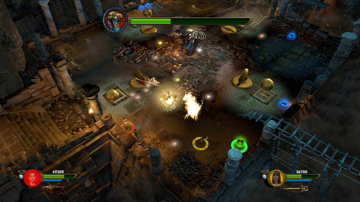 Lara Croft and the Temple of Osiris (Windows) screenshot: Fighting snake boss