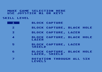 Silicon Warrior (Atari 8-bit) screenshot: Game options