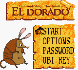 Gold and Glory: The Road to El Dorado (Game Boy Color) screenshot: Main Menu