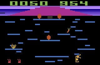 Springer (Atari 2600) screenshot: I fell off the cloud