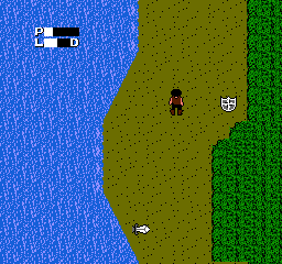 Erunaaku No Zaihou (NES) screenshot: A shield power-up!