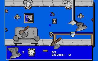 Scary (Atari ST) screenshot: Flying axes