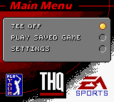 Tiger Woods PGA Tour 2000 (Game Boy Color) screenshot: Menu screen.