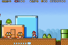 Super Mario Advance 4: Super Mario Bros. 3 (Game Boy Advance) screenshot: Big goombas.