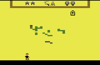 Gunfight (Atari 2600) screenshot: I won and & that yellow-bellied sapsucker died with his boots on.