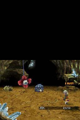 Final Fantasy III (Nintendo DS) screenshot: Fighting enemies.