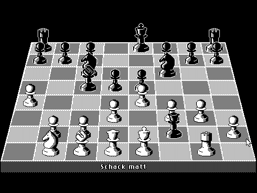 Psion Chess (Macintosh) screenshot: Check mate