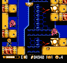 Mitsume ga Tōru (NES) screenshot: What should we do here - up or right?