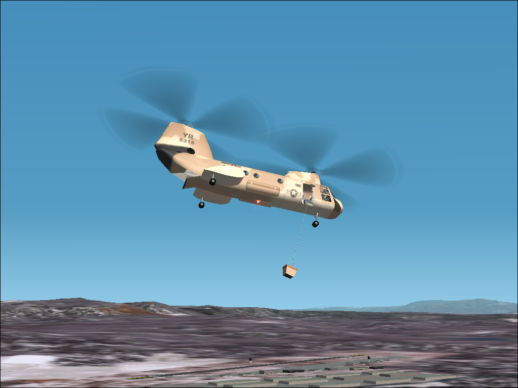 Military Collection (Windows) screenshot: CH-46E - Who wants to ride the bucket?