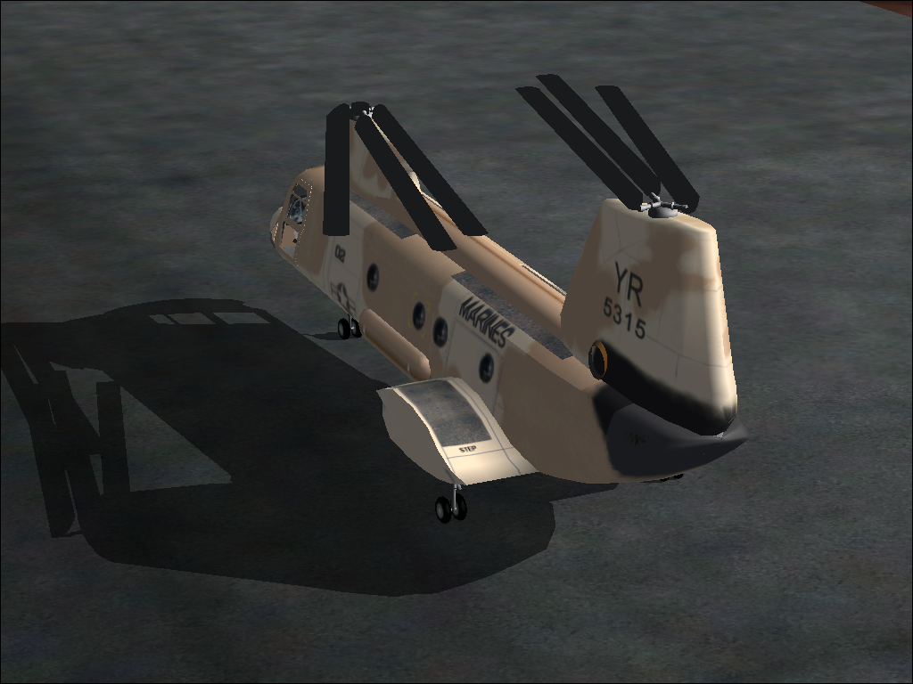 Military Collection (Windows) screenshot: CH-4E - even the rotor blades can be folded together for storage.