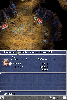 Final Fantasy III (Nintendo DS) screenshot: Equipment