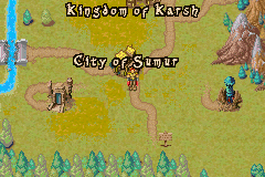 Mazes of Fate (Game Boy Advance) screenshot: The world map