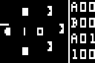 TV Arcade IV: Baseball (RCA Studio II) screenshot: Black dot on base is a runner