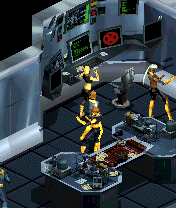 X-Men: Legends (N-Gage) screenshot: X-Men got a lot of cool swag in their lair.