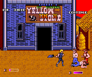 Double Dragon II: The Revenge (Amiga) screenshot: Level 3 - This time I can also use small knives and shovels.