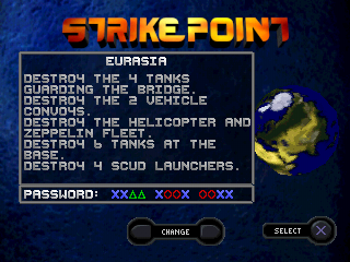 StrikePoint (PlayStation) screenshot: Eurasia mission.