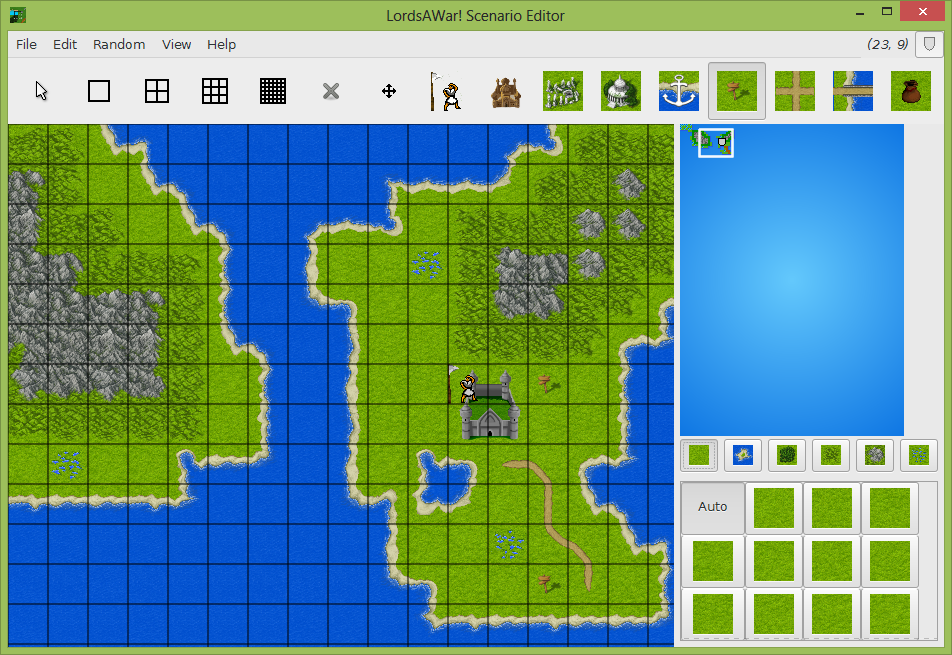LordsAWar! (Windows) screenshot: <i>LordsAWar!</i> includes an easy-to-use scenario editor.