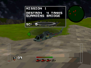StrikePoint (PlayStation) screenshot: Not the best camera position.