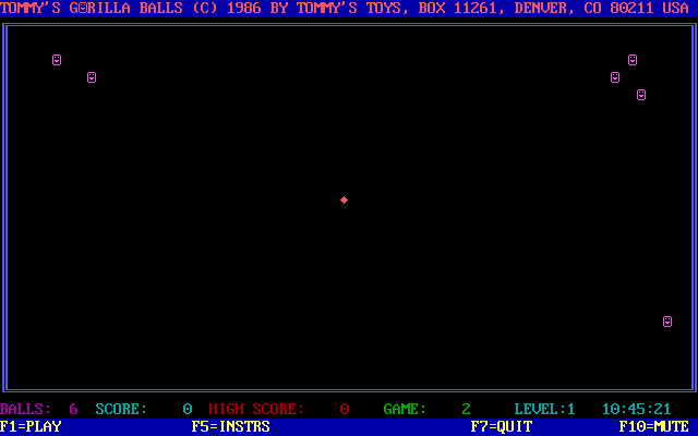 Tommy's Gorilla Balls (DOS) screenshot: Here come the balls!