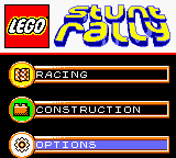 LEGO Stunt Rally (Game Boy Color) screenshot: Options screen