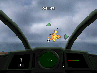 StrikePoint (PlayStation) screenshot: A view inside the cockpit. Or something like that.