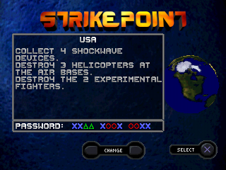 StrikePoint (PlayStation) screenshot: A simple mission, I guess.