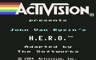 H.E.R.O. (Commodore 64) screenshot: Title screen