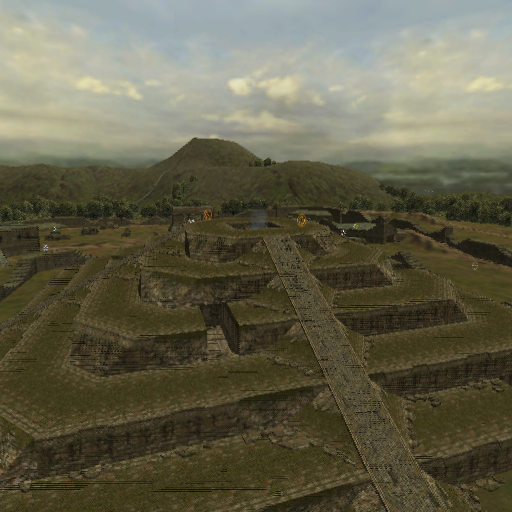 Hardware: Online Arena (PlayStation 2) screenshot: This screenshot comes from the pre-match flyby of the Mayan Temple complex