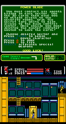 Power Blade (Arcade) screenshot: Let's go.