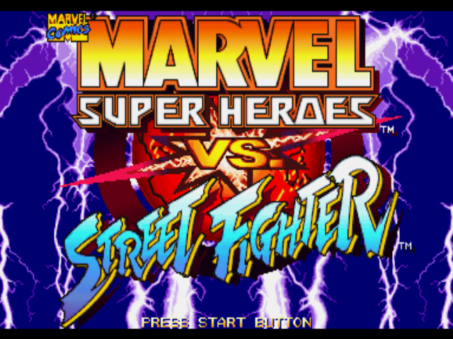 Marvel Super Heroes vs. Street Fighter (PlayStation) screenshot: Title screen