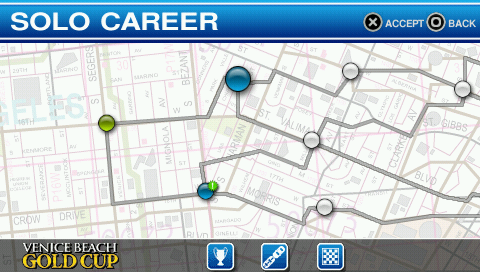 Ford Bold Moves Street Racing (PSP) screenshot: Solo career mode