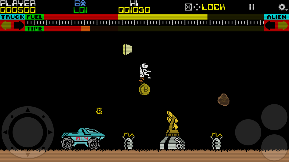Jetman Reloaded (iPhone) screenshot: Destroying the alien base...