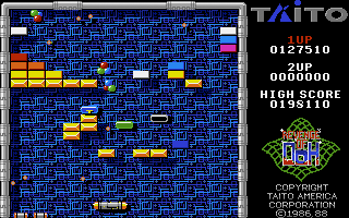 Arkanoid: Revenge of DOH (Apple IIgs) screenshot: Numerous mega balls on the screen take care of a level rather quickly.