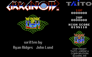 Arkanoid: Revenge of DOH (Apple IIgs) screenshot: Title screen