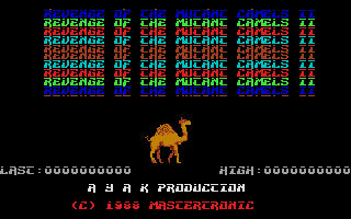 Return of the Mutant Camels (Atari ST) screenshot: Title screen