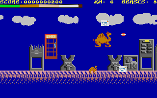 Return of the Mutant Camels (Atari ST) screenshot: Gives a new meaning to the term 'postal strike'
