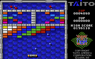 Arkanoid: Revenge of DOH (Apple IIgs) screenshot: Gameplay on the first level