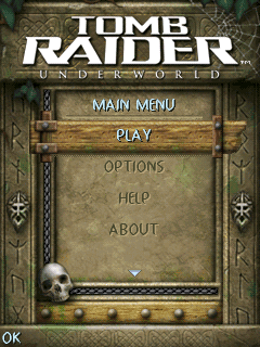 Tomb Raider: Underworld (J2ME) screenshot: Main menu