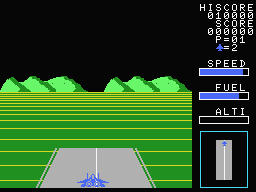 Eagle Fighter (MSX) screenshot: It's a short runway!