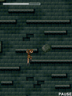 Tomb Raider: Underworld (J2ME) screenshot: Watch out for falling rocks