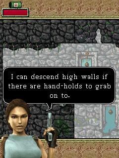Lara Croft: Tomb Raider - Anniversary (J2ME) screenshot: Lara saying something