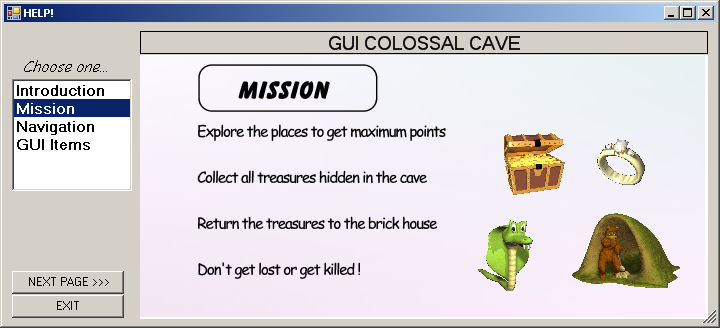 Colossal Cave (Windows) screenshot: Good guidelines for most games!