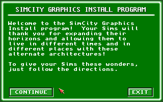 SimCity Graphics Set 1: Ancient Cities (Amiga) screenshot: Install.